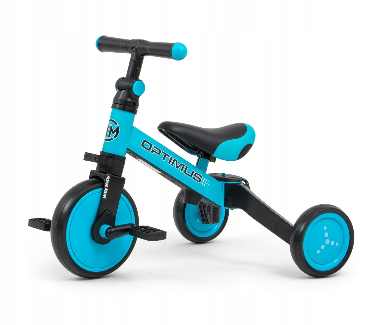 CHILDREN'S BIKE TRICYCLE RUNNING PUSHER 5in1 TIRES EVA ADJUSTABLE Manufacturer code rowerek trójkołowy niebieski Optimus Plus
