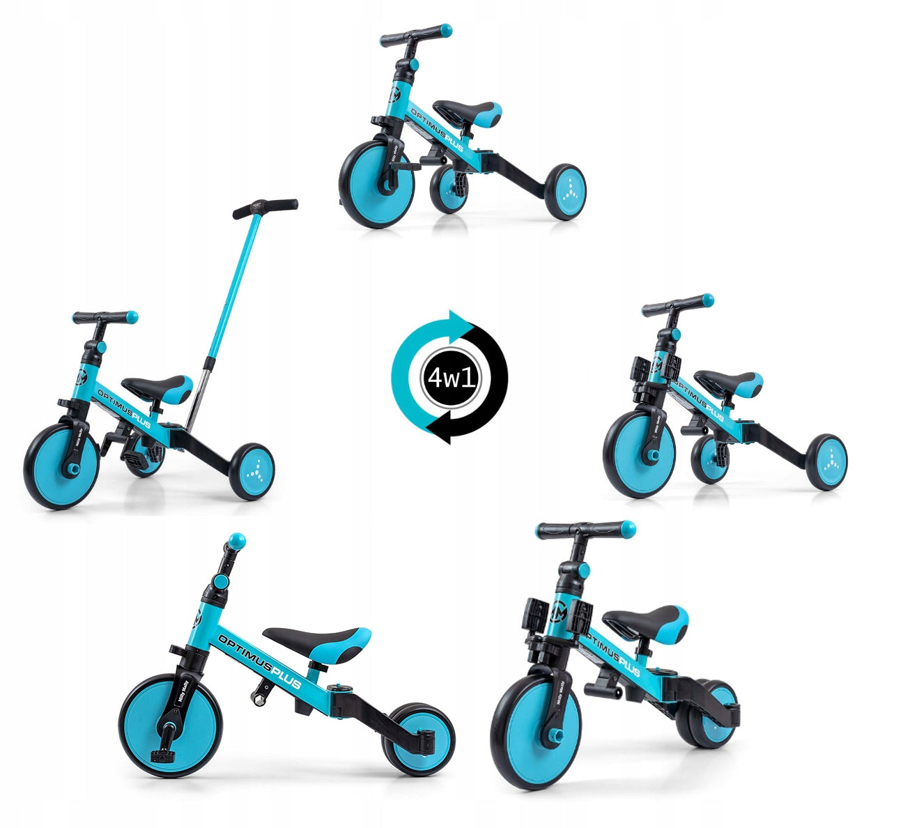 CHILDREN'S BIKE TRICYCLE RUNNING PUSHER 5in1 TIRES EVA ADJUSTABLE Packaging status original