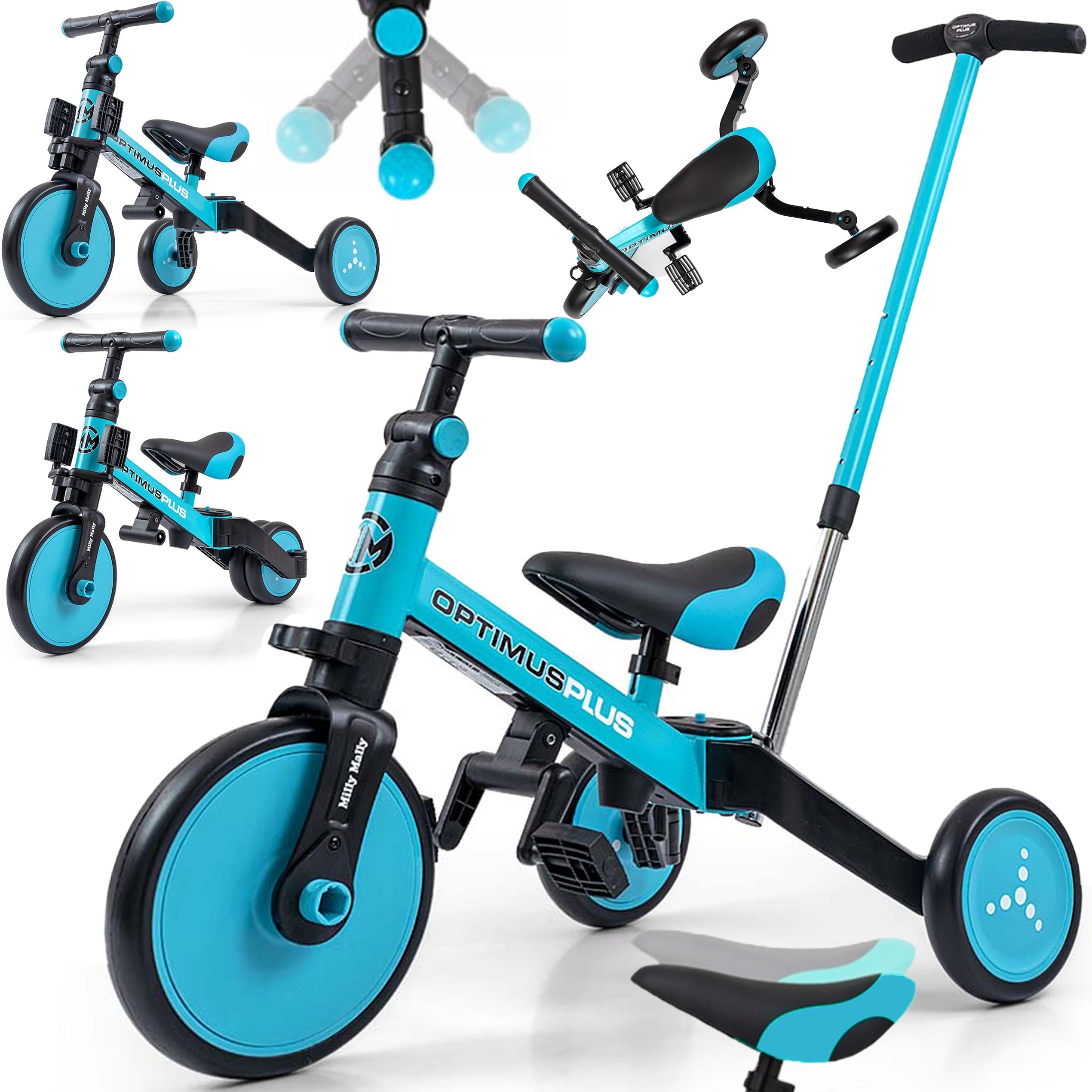 CHILDREN'S BIKE TRICYCLE RUNNING PUSHER 5in1 TIRES EVA ADJUSTABLE