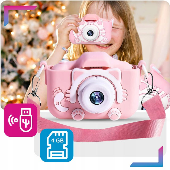 CHILDREN'S CAMERA DIGITAL + 4GB card pink baby kitten EAN (GTIN) 5906321741330