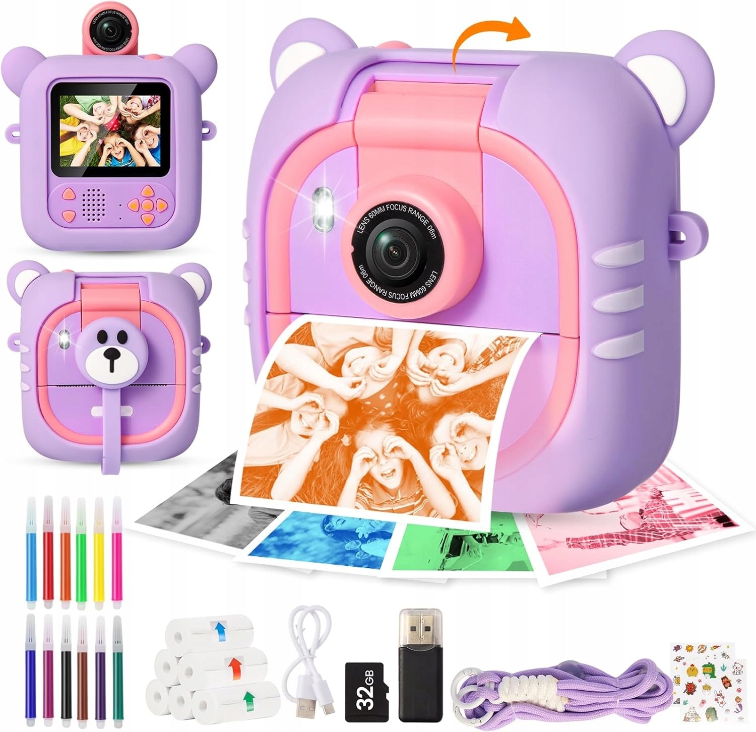 CHILDREN'S CAMERA UNICORN 1080P 32GB GIFT FOR CHILDREN