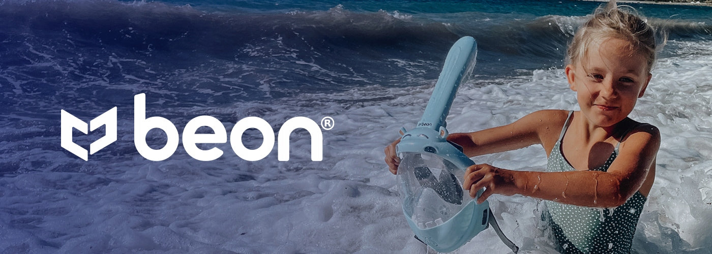 CHILDREN'S DIVING MASK FULL FACE FOR SWIMMING SKORKELING PINK Brand Beon