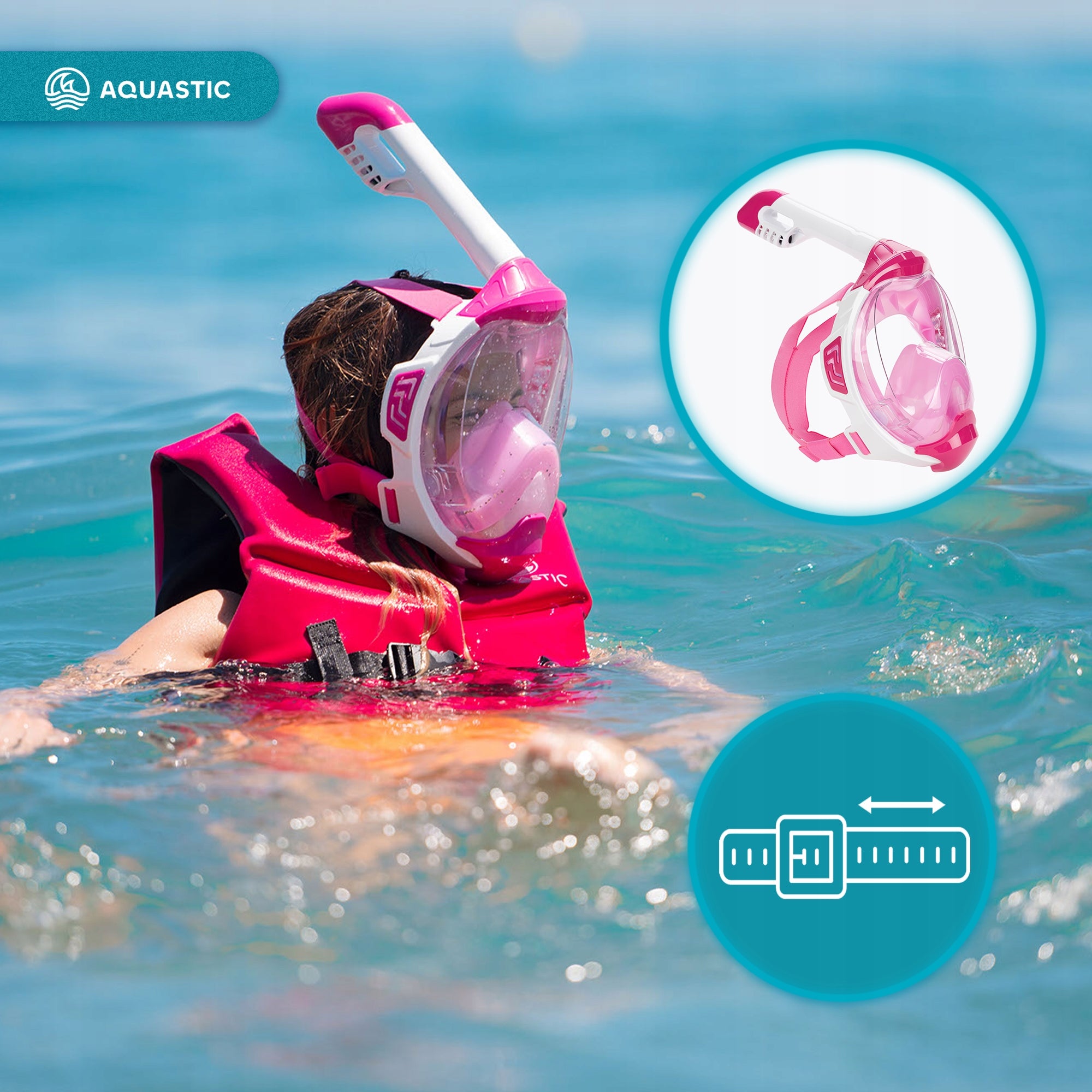 CHILDREN'S DIVING MASK SNORKELING AQUASTIC KAI XS WITH TUBE FOR CHILDREN Kind for children full face with tube
