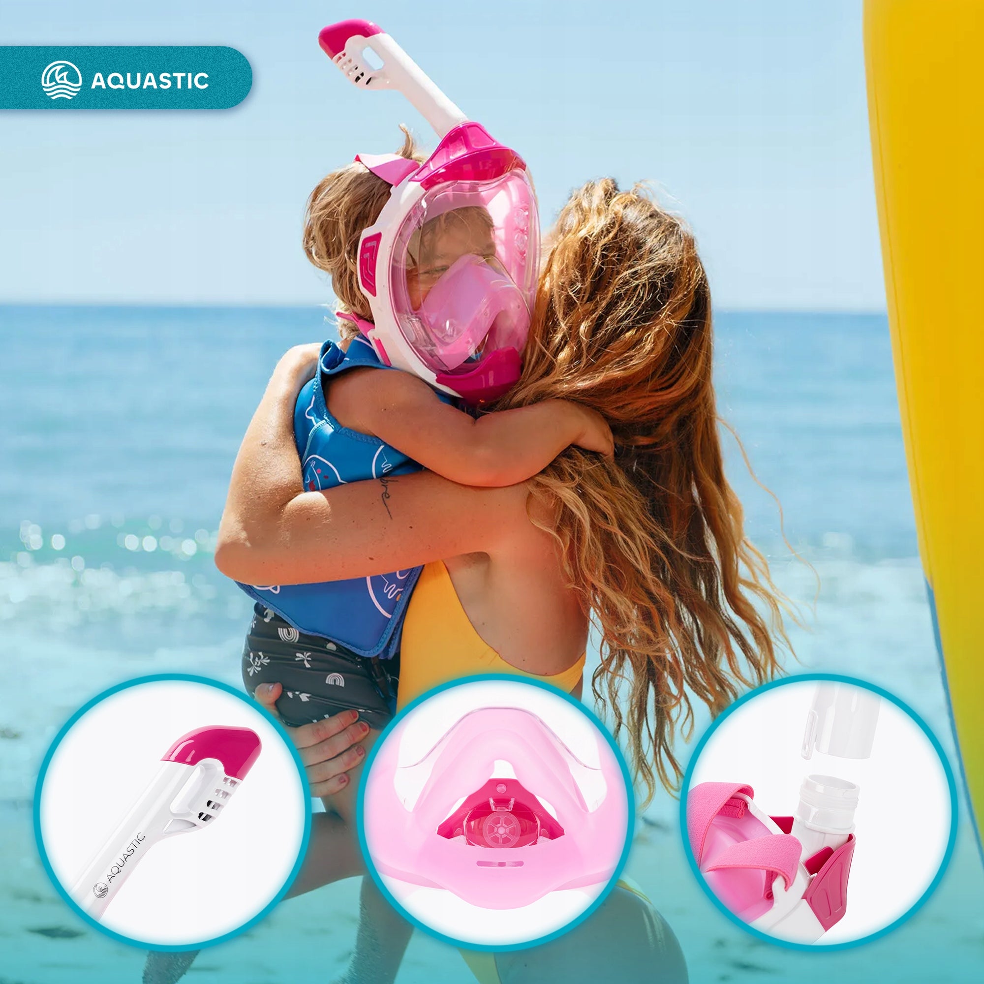 CHILDREN'S DIVING MASK SNORKELING AQUASTIC KAI XS WITH TUBE FOR CHILDREN Model KAI Jr