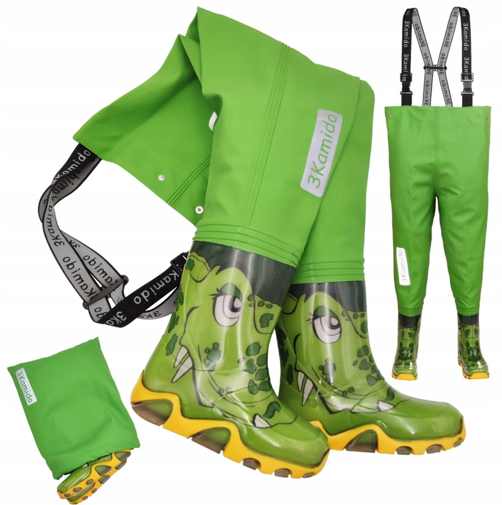 CHILDREN'S FISHING TROUSERS WATERPROOF STRONG CROCODILES 3KAMIDO 34/35