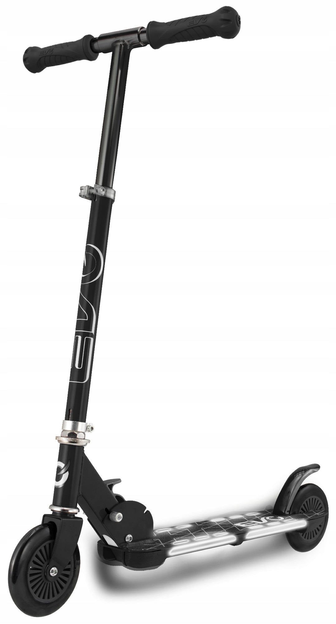CHILDREN'S FOLDING SCOOTER LED GLOWING PLATFORM BLACK AND WHITE EVO 5+ Brand Evo
