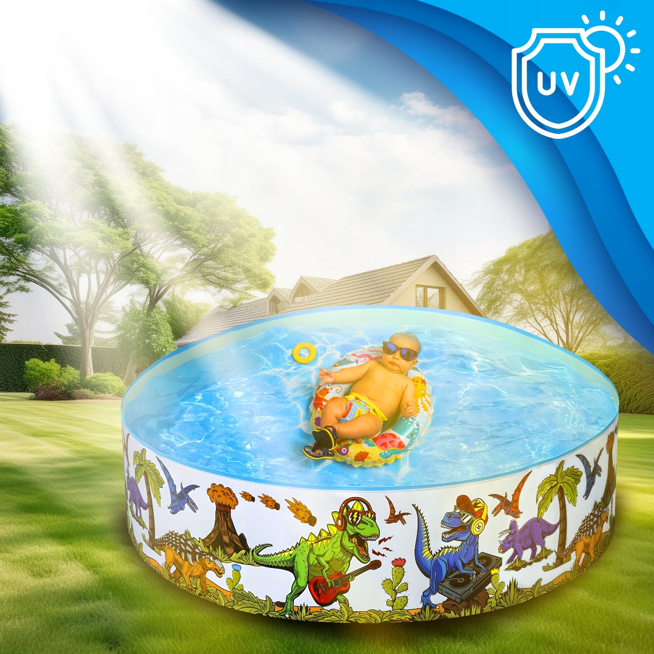 CHILDREN'S GARDEN EXPANSION POOL BESTWAY FOR CHILDREN LARGE ROUND 183X38CM Series BASEN DUŻY NA OGRÓD OGRODOWY DLA DZIECI
