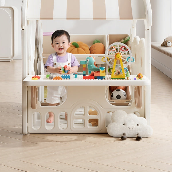 CHILDREN'S GARDEN HOUSE HOME SQUARE TOYS OPENING DOORS TABLE CANOPY Dominant material synthetic material