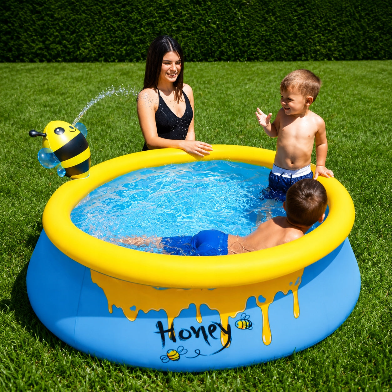 CHILDREN'S GARDEN POOL INFLATABLE CIRCLE WITH SHOWER BEE 150x42 CM Packaging status original