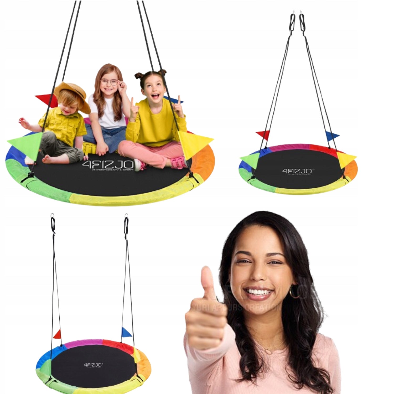 CHILDREN'S GARDEN SWING HANGING COLORFUL FOR GARDEN HOUSE STRONG