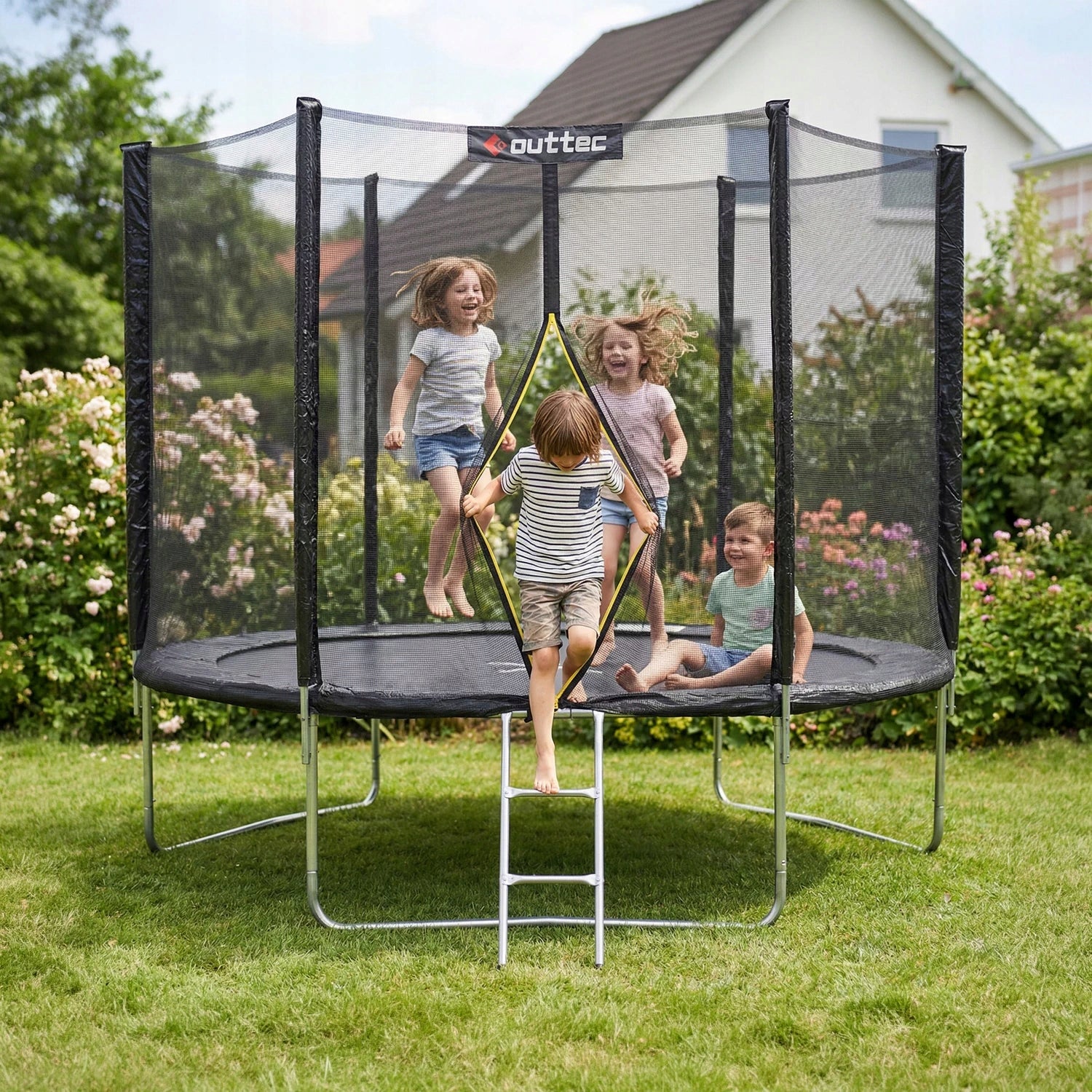 CHILDREN'S GARDEN TRAMPOLINE STRONG OUTDOOR NET LADDER 8FT OUTTEC Manufacturer code O-42930