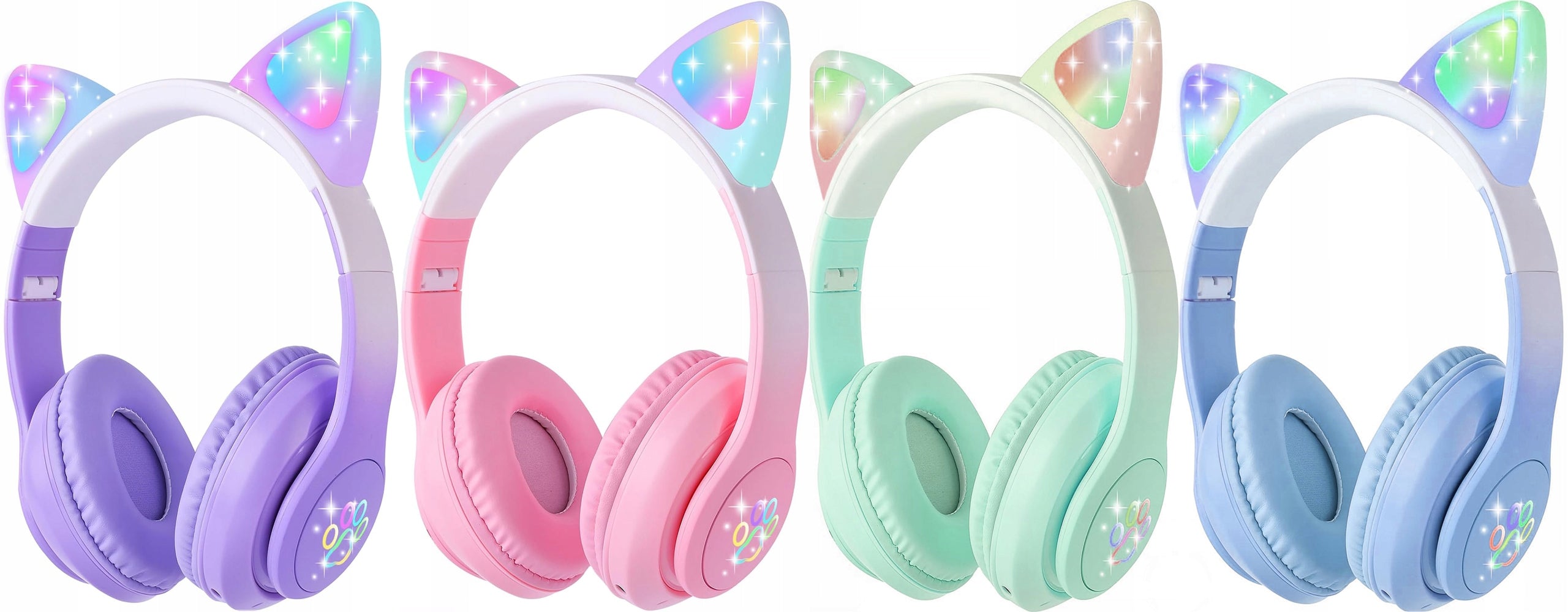CHILDREN'S HEADPHONES CAT HOUSE CAT EARS BACKLIT MP3 PLAYER BT Packaging status original