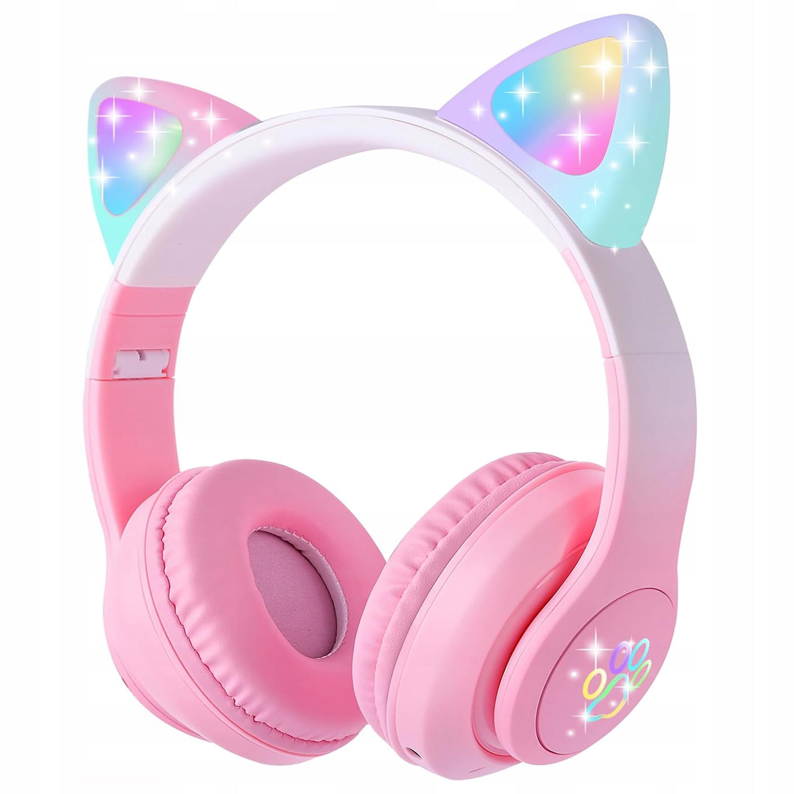 CHILDREN'S HEADPHONES CAT HOUSE CAT EARS BACKLIT MP3 PLAYER BT