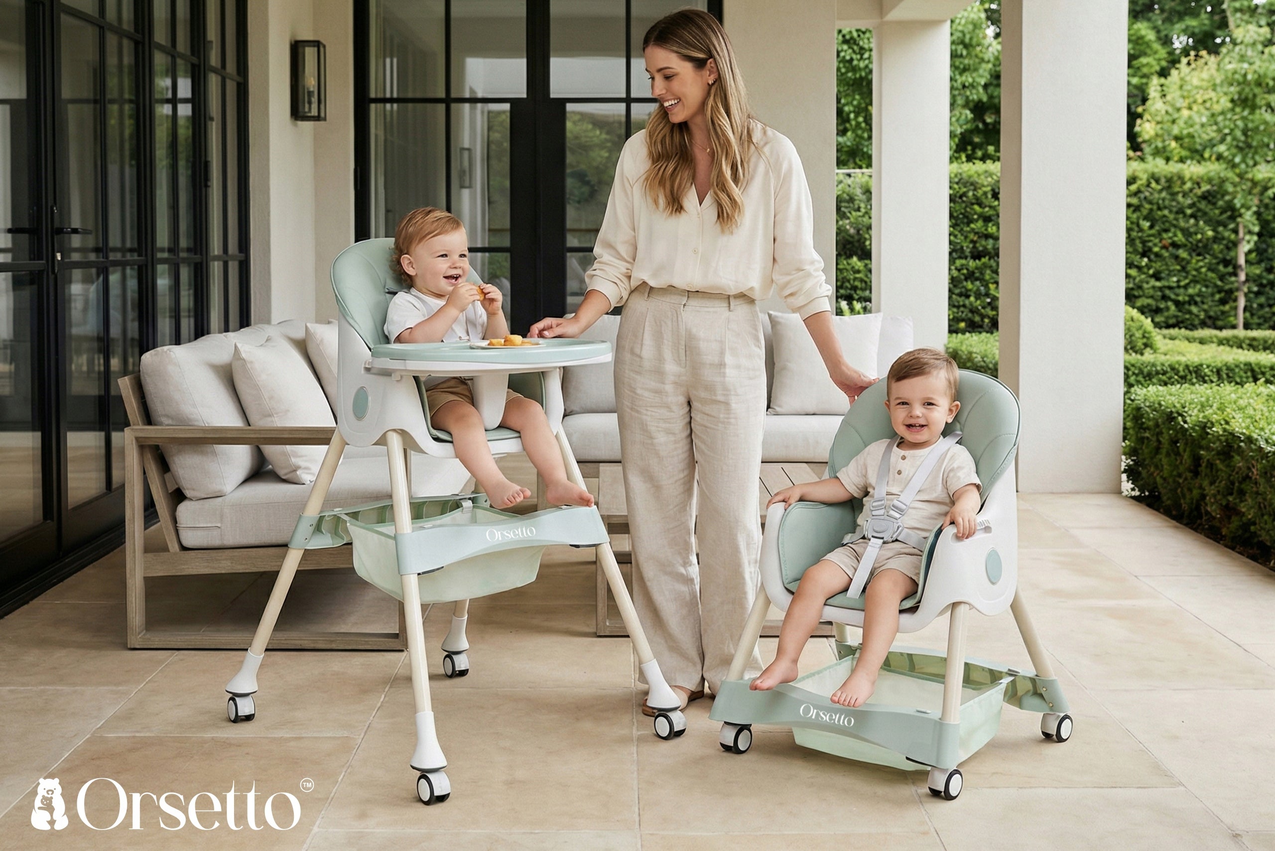 CHILDREN'S HIGH CHAIR 4IN1 GREEN + FREEBIE Maximum kid's weight 15 kg