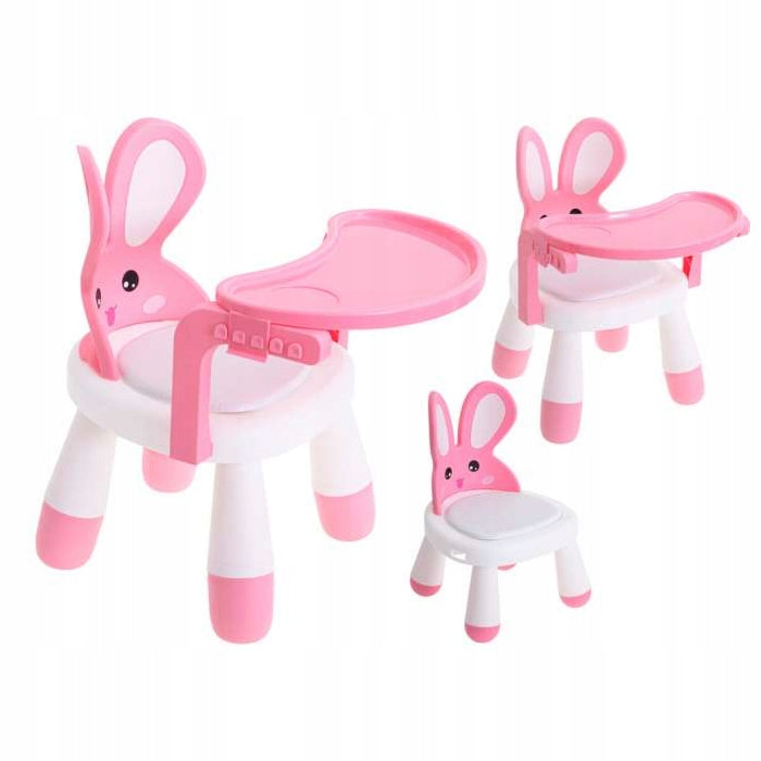 CHILDREN'S HIGH CHAIR TRAY PLAY TABLE FOLDING PINK