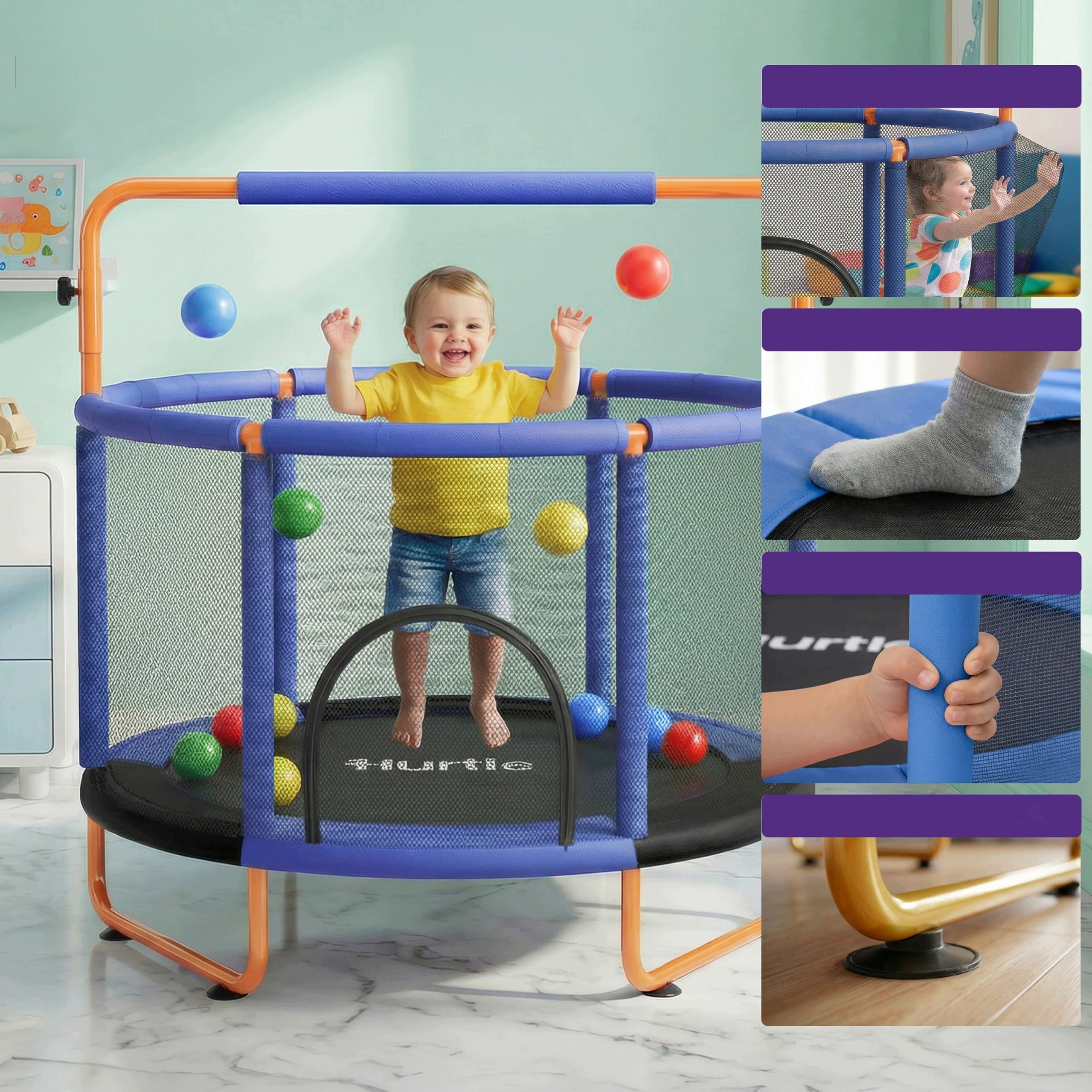 CHILDREN'S HOME TRAMPOLINE WITH NET ACCESSORIES Packaging status original