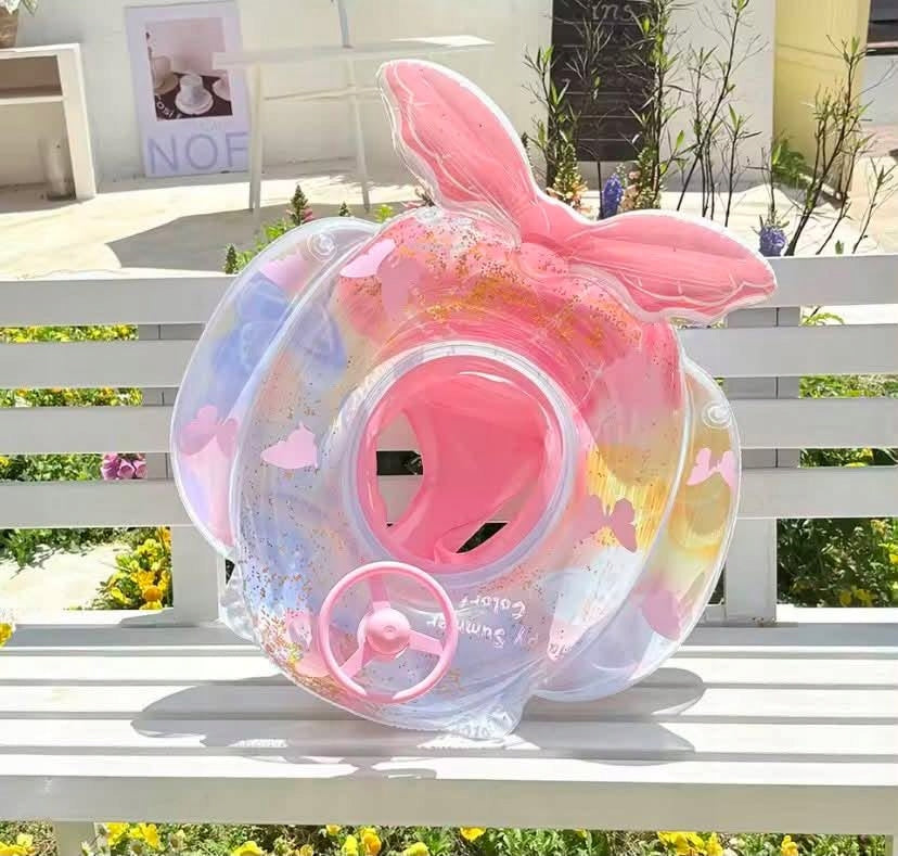 CHILDREN'S INFLATABLE WHEEL MATTRESS WITH STEERING WHEEL SEAT FOR POOL BEACH Product width 62 cm