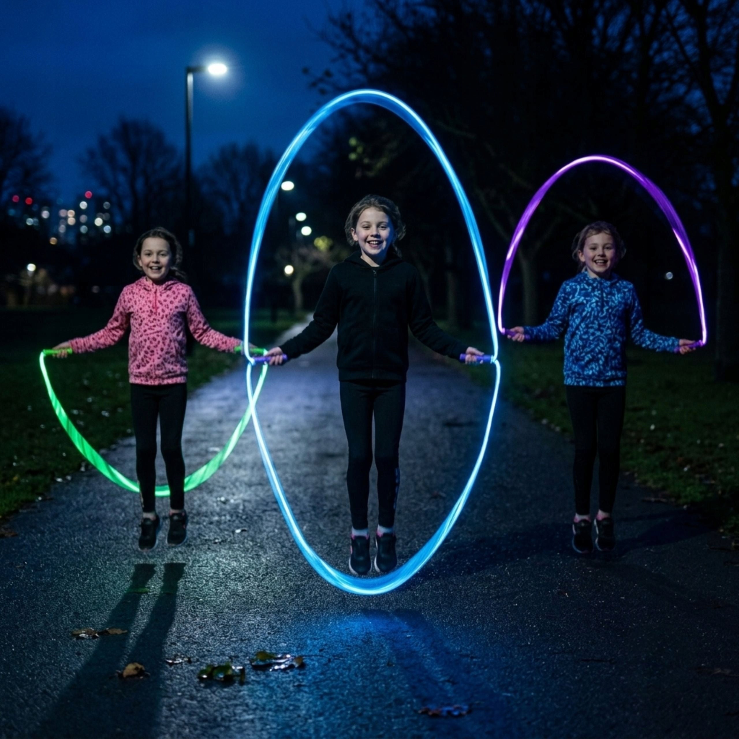 CHILDREN'S JUMP ROPE GLOWING LED 283CM 2,83 m BATTERIES INCLUDED 3+ Brand no brand