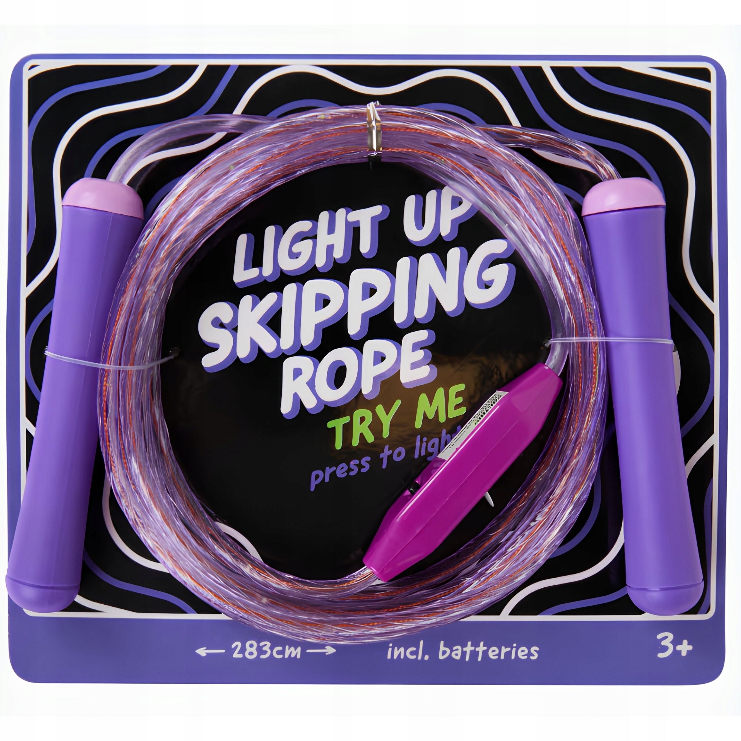 CHILDREN'S JUMP ROPE GLOWING LED 283CM 2,83 m BATTERIES INCLUDED 3+