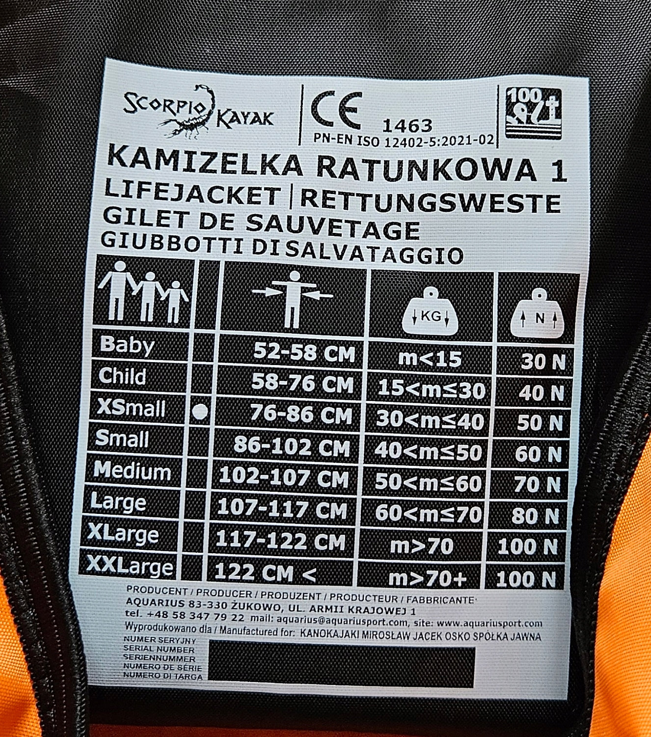 CHILDREN'S LIFE JACKET FOR WATER LIFE VEST KAYAK BOAT 30-40KG 50N For multipurpose