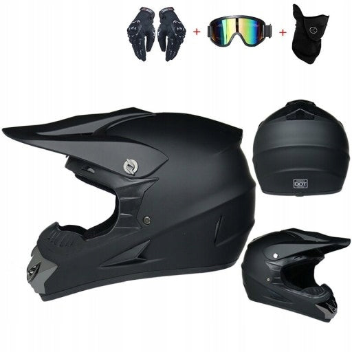 CHILDREN'S MOTORCYCLE HELMET ENDURO QUADA WITH GOGGLES +GLOVE