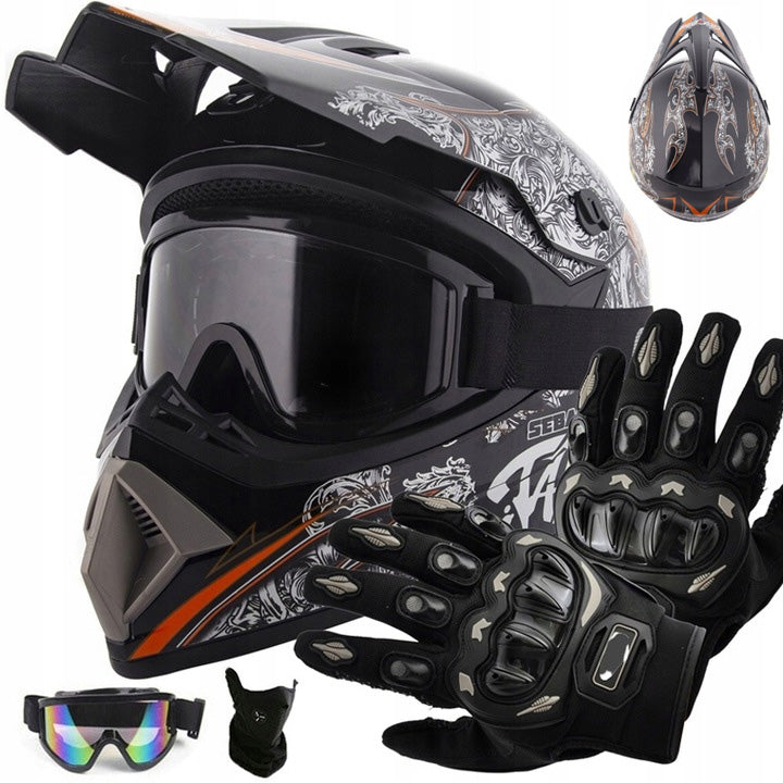 CHILDREN'S MOTORCYCLE HELMET ENDURO QUADA WITH GOGGLES glove multi-style S-XL Manufacturer no brand