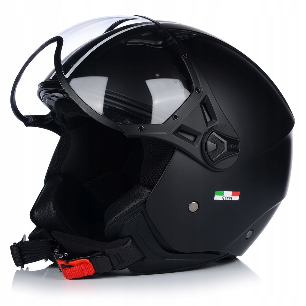 CHILDREN'S OPEN MOTORCYCLE HELMET | VITO FASHION MATT BLACK | SCOOTER CHOPPER EAN (GTIN) 8720849932851