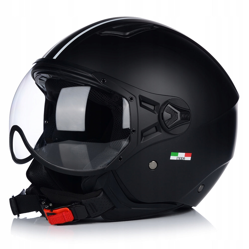 CHILDREN'S OPEN MOTORCYCLE HELMET | VITO FASHION MATT BLACK | SCOOTER CHOPPER Manufacturer's catalog number 1287YL