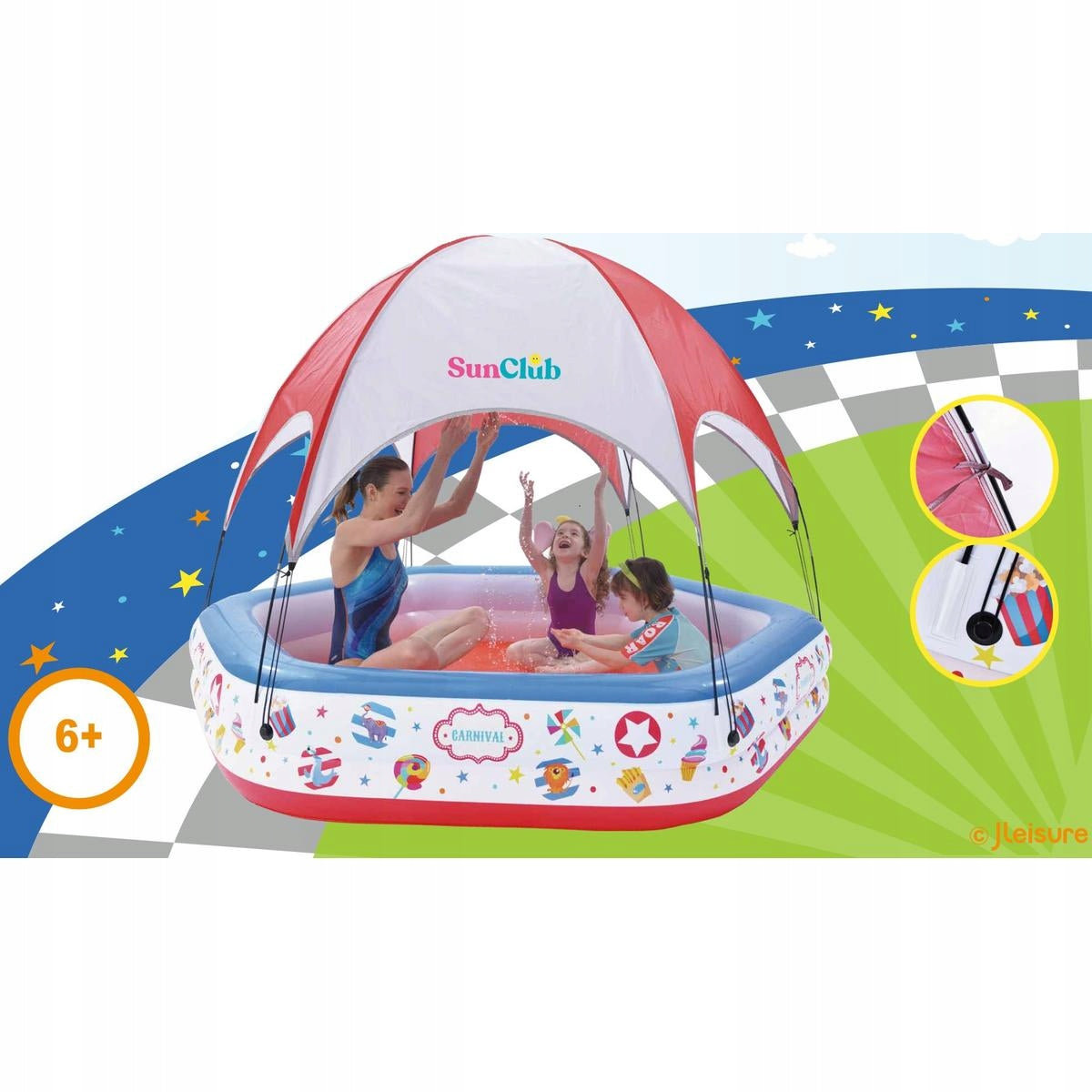 CHILDREN'S POOL CIRKUS WITH VISOR 223x208x163CM 51124 Brand Jilong