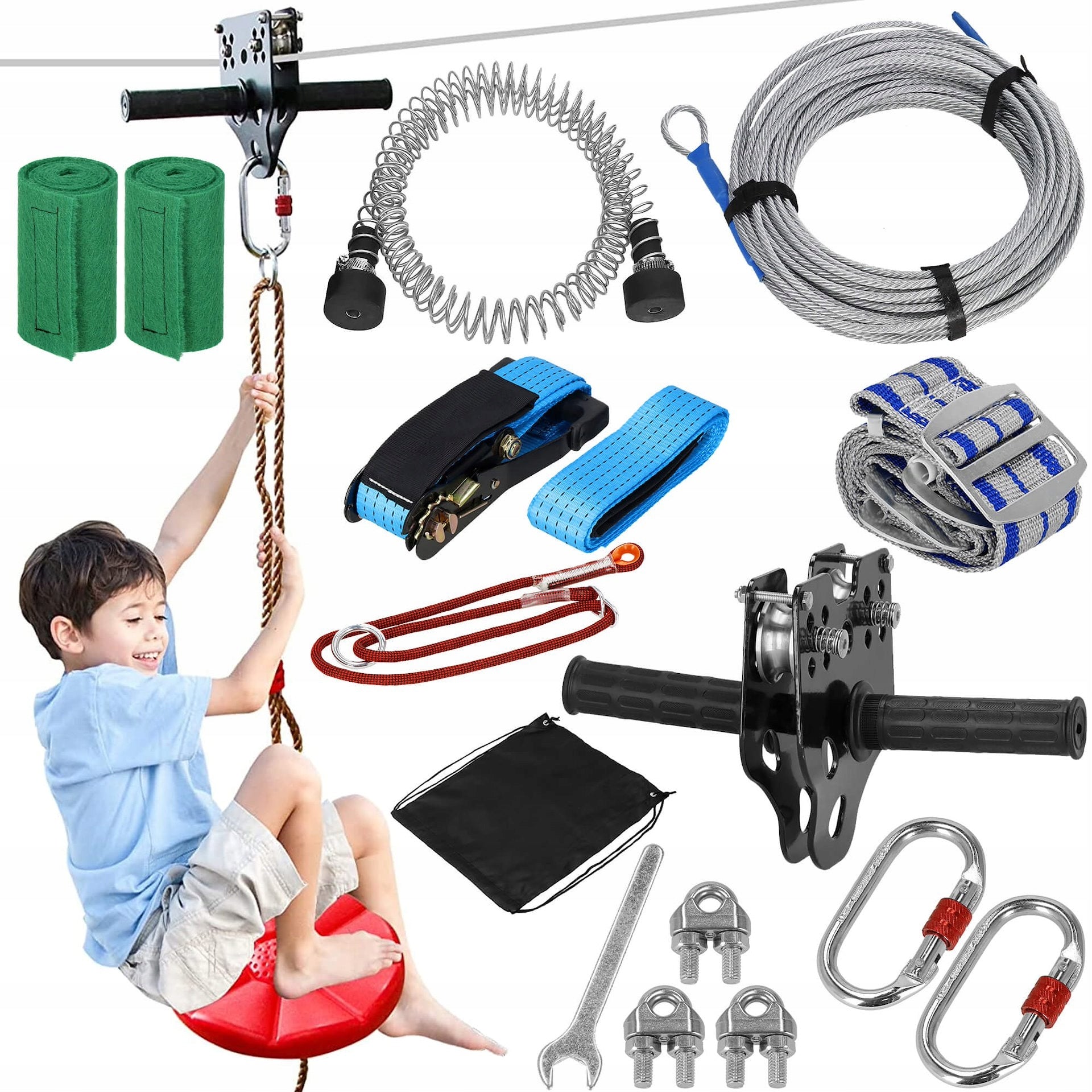 CHILDREN'S ROPE SLIDE SOLID GARDEN MEGA SET 120kg ROPE 6mm