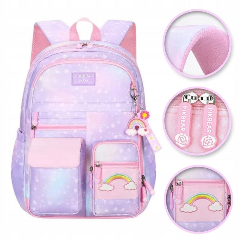 CHILDREN'S SCHOOL BACKPACK WATERPROOF WITH KEYCHAIN SATCHEL CHILDREN FOR SCHOOL