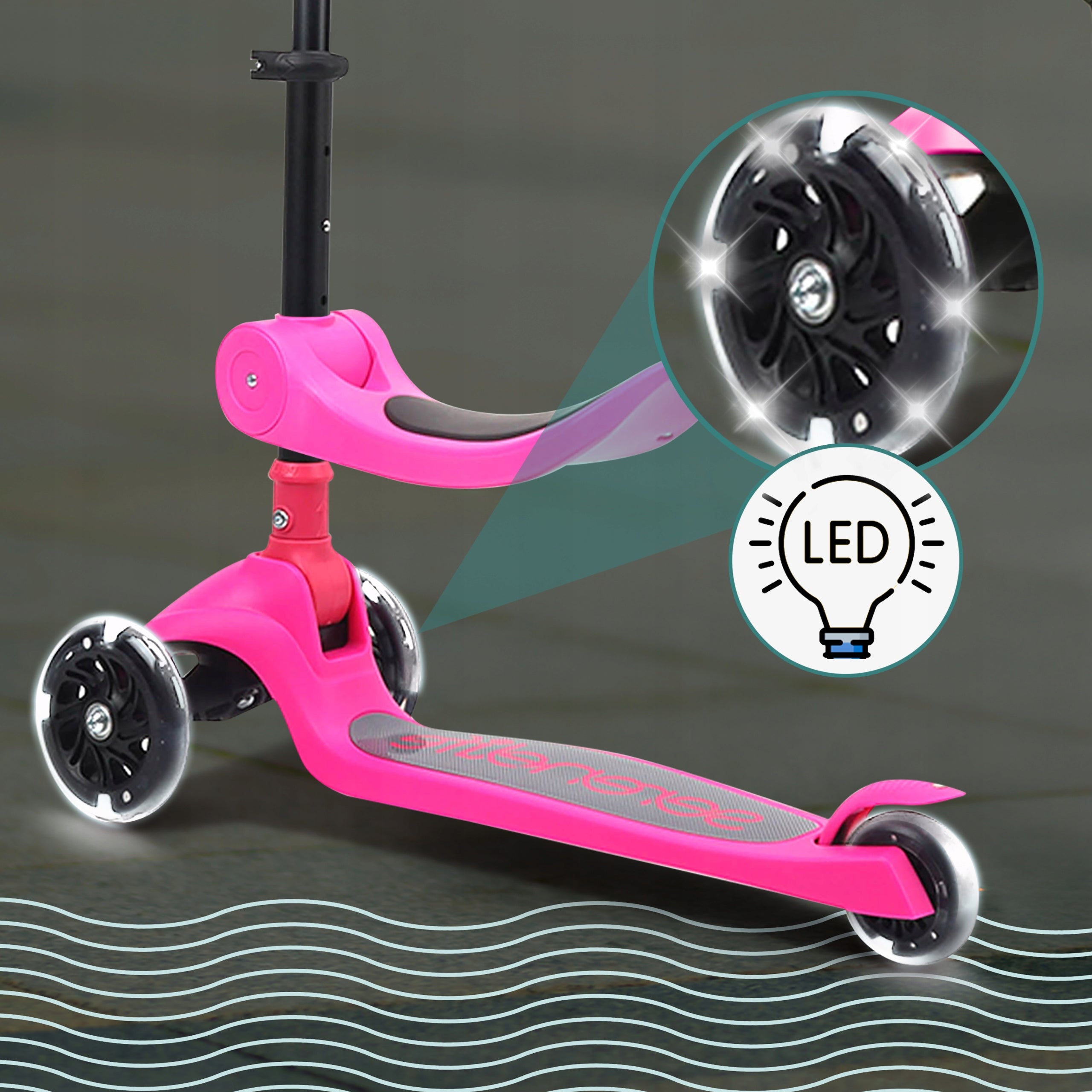 CHILDREN'S SCOOTER BALANCE 3 WHEEL TRICYCLE PINK Color pink