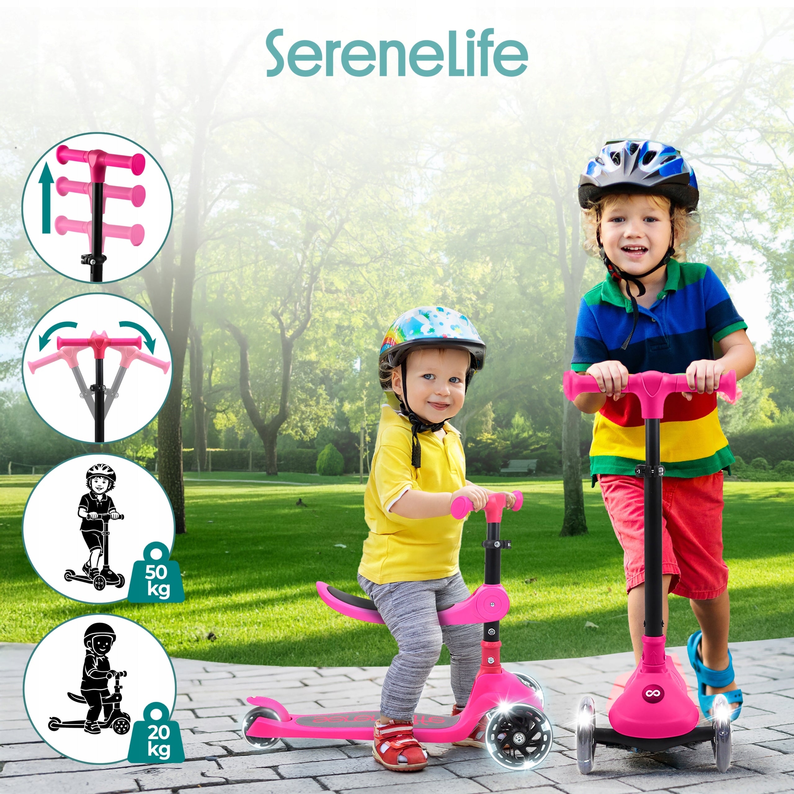 CHILDREN'S SCOOTER BALANCE 3 WHEEL TRICYCLE PINK Manufacturer code SLKSC21PN