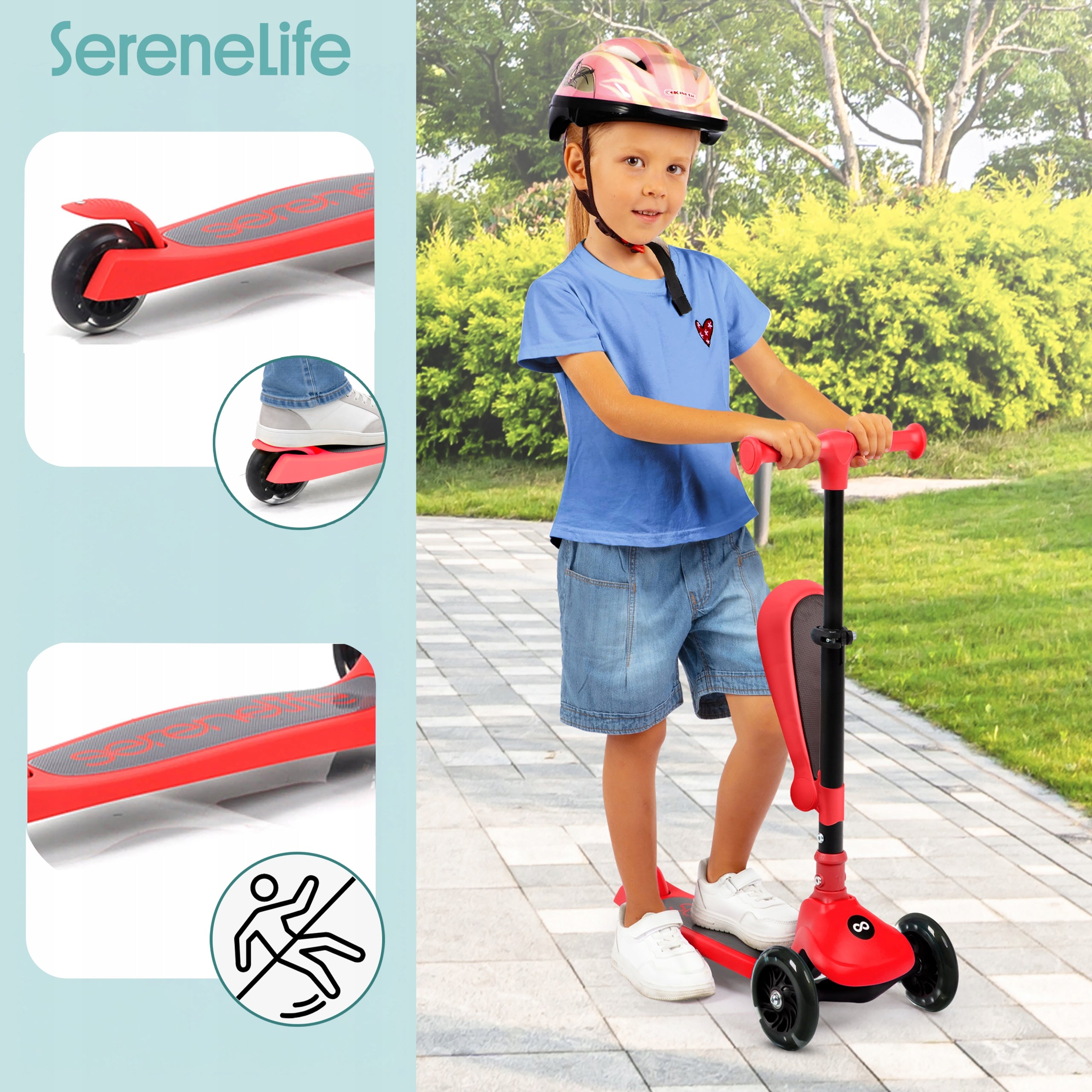 CHILDREN'S SCOOTER BALANCE THREE-WHEEL LED SEAT STABLE Brand no brand