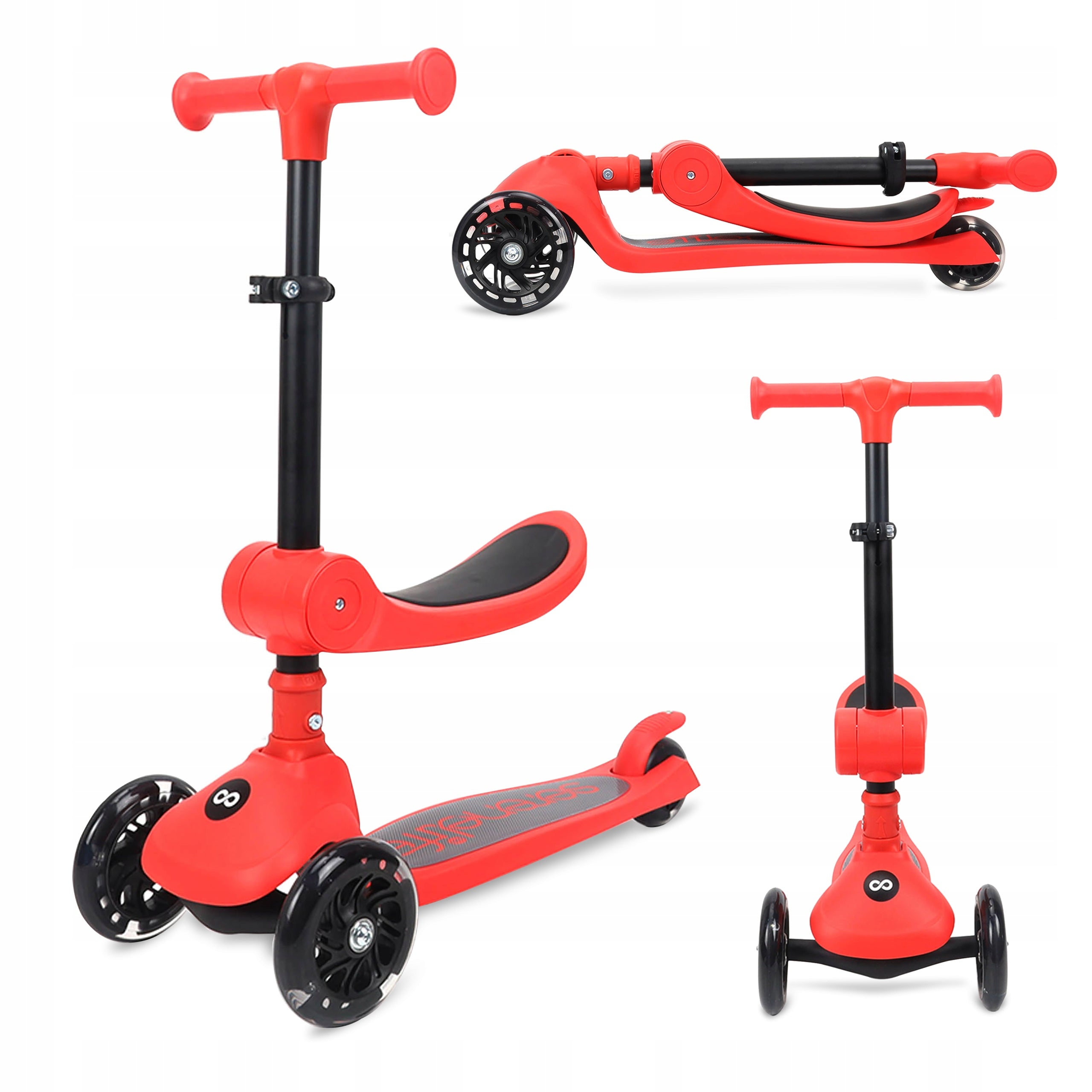CHILDREN'S SCOOTER BALANCE THREE-WHEEL LED SEAT STABLE