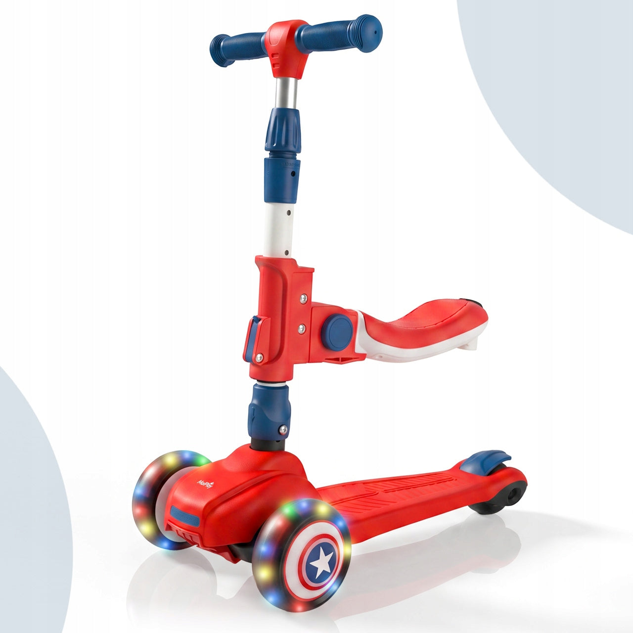 CHILDREN'S SCOOTER TRICYCLE WITH ADJUSTABLE GLOWING LED WHEELS RED Packaging status original