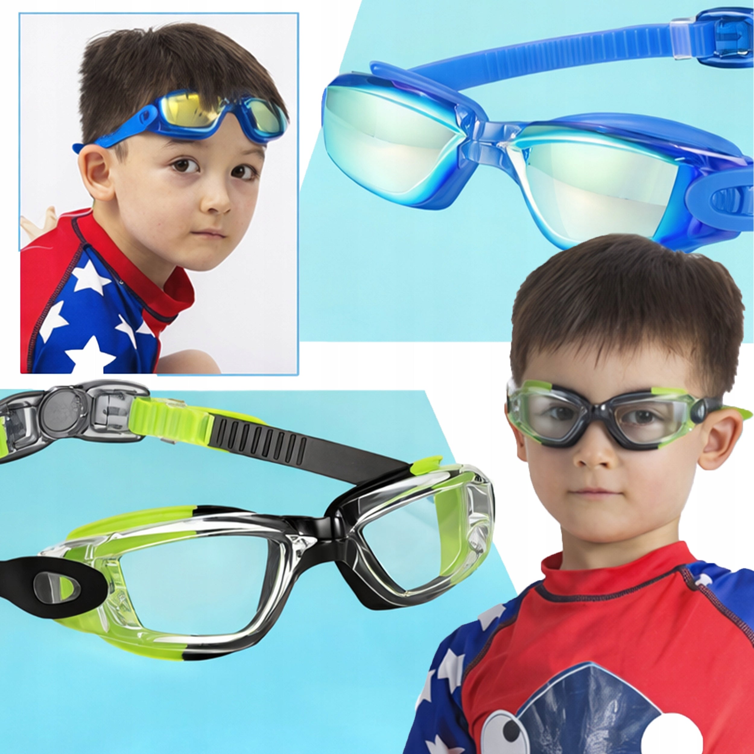 CHILDREN'S SWIMMING GOGGLES ANTI FOG UV x2 Packaging status original