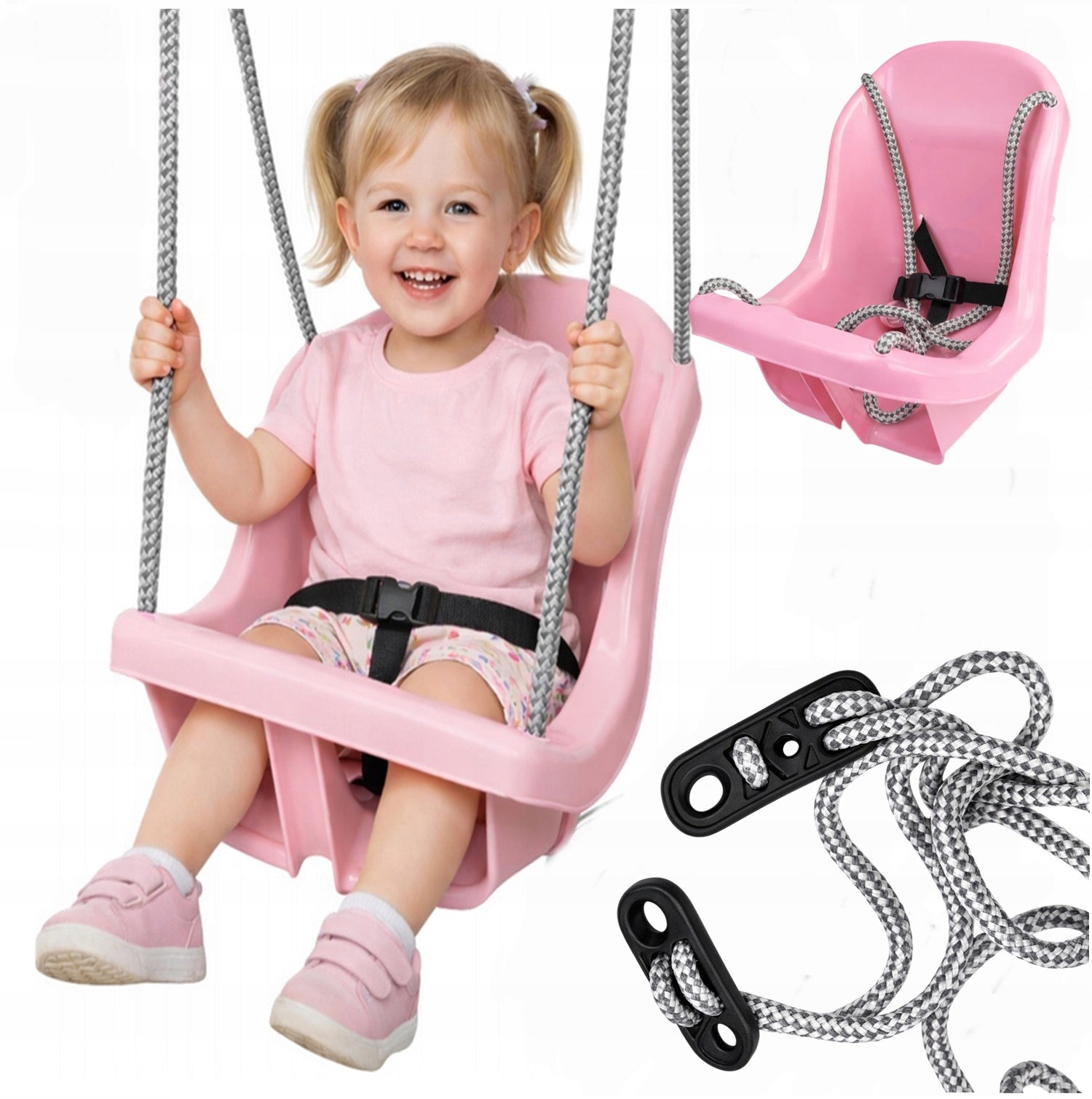 CHILDREN'S SWING BUCKET HIGH CHAIR CHILD SEAT FOR GARDEN HOUSE