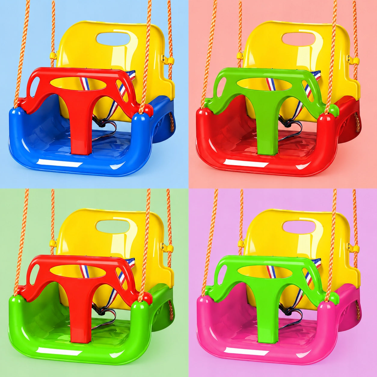 CHILDREN'S SWING MODULAR 3IN1 GARDEN ADJUSTABLE SEAT SAFE Packaging status original