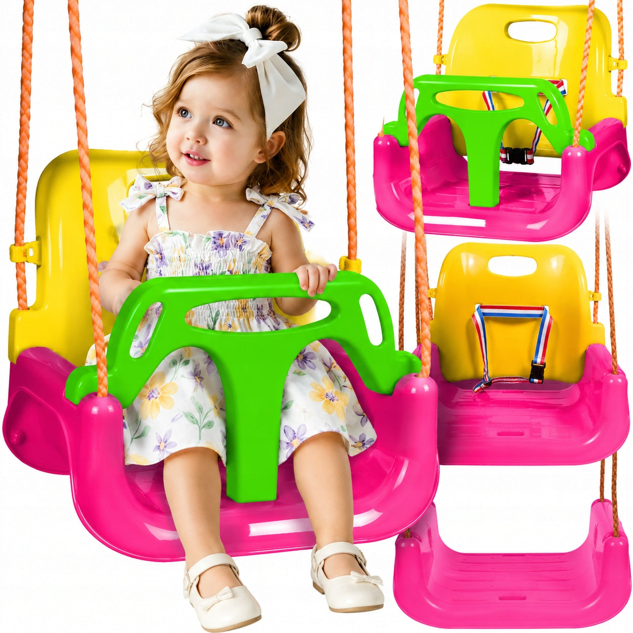 CHILDREN'S SWING MODULAR 3IN1 GARDEN ADJUSTABLE SEAT SAFE
