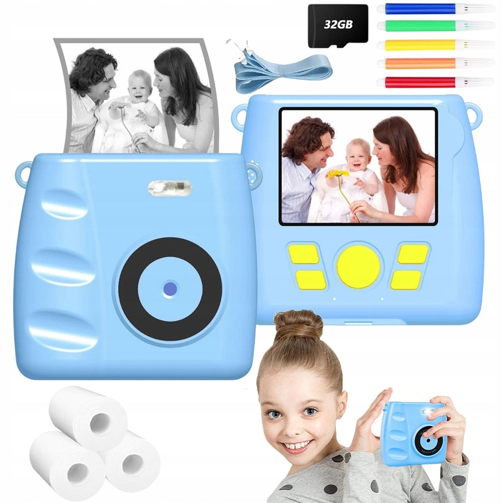 CHILDREN'S THERMAL INSTANT CAMERA MULTIFUNCTIONAL 32 GB