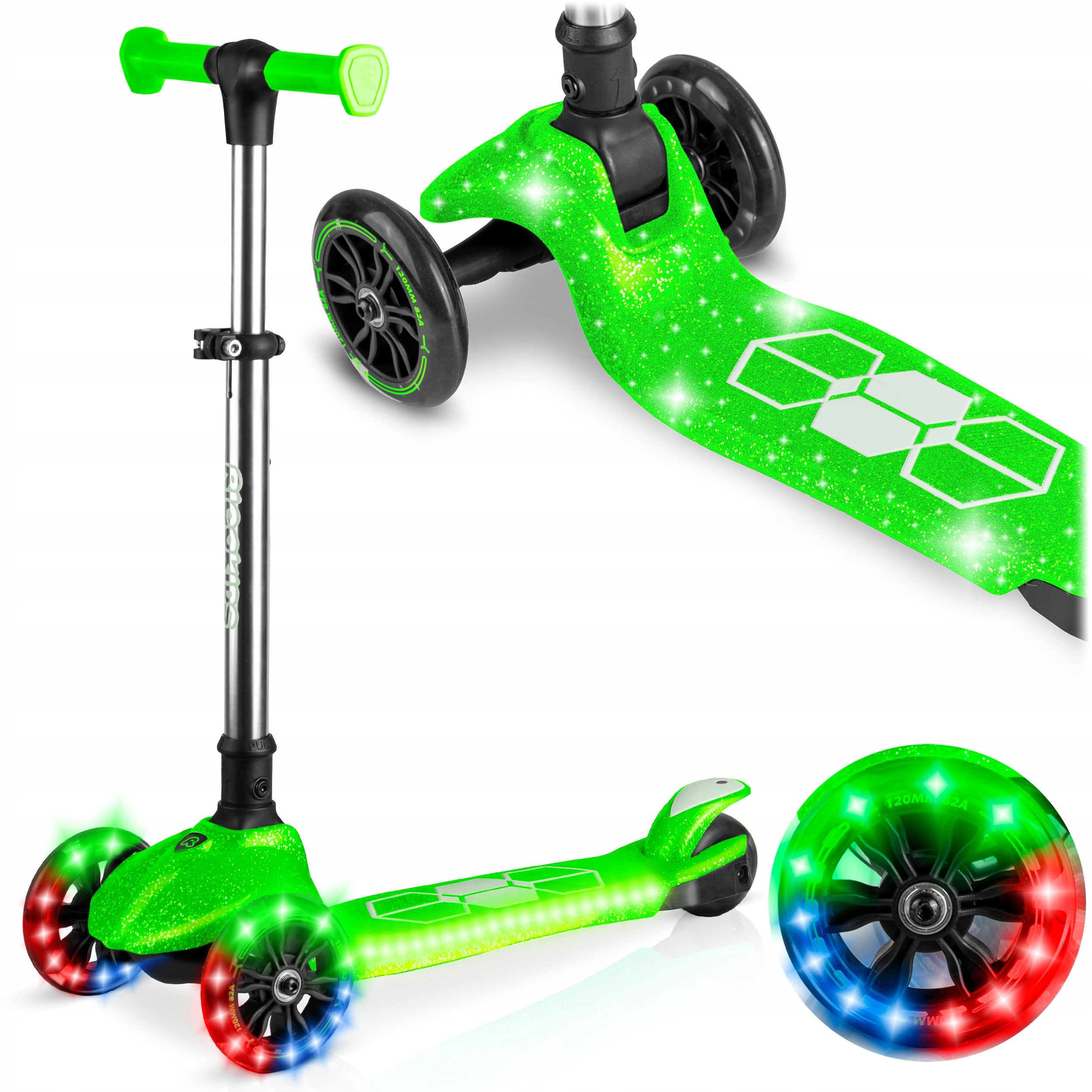 CHILDREN'S TRICYCLE SCOOTER BALANCE GLOW WHEEL LED GLOWS IN THE DARK