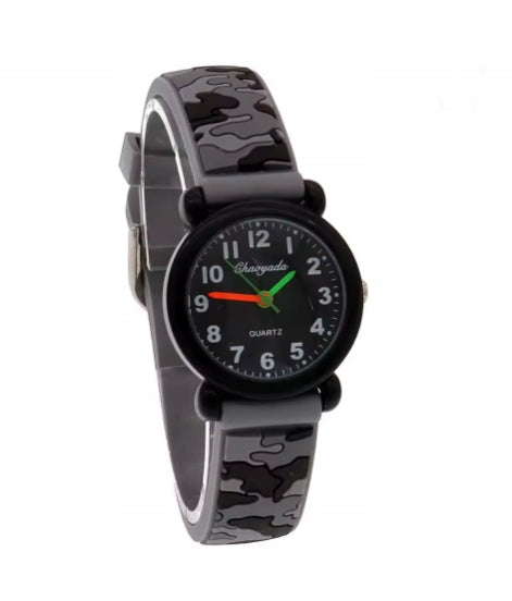 CHILDREN'S WATCH ANALOG BOYS CAMO GREY