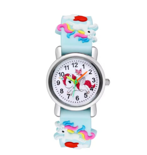 CHILDREN'S WATCH ANALOG GIRLS BLUE BUTTERFLY 1348