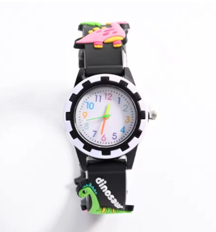 CHILDREN'S WATCH BOYS ANALOG DINOSAURS BLACK 1706