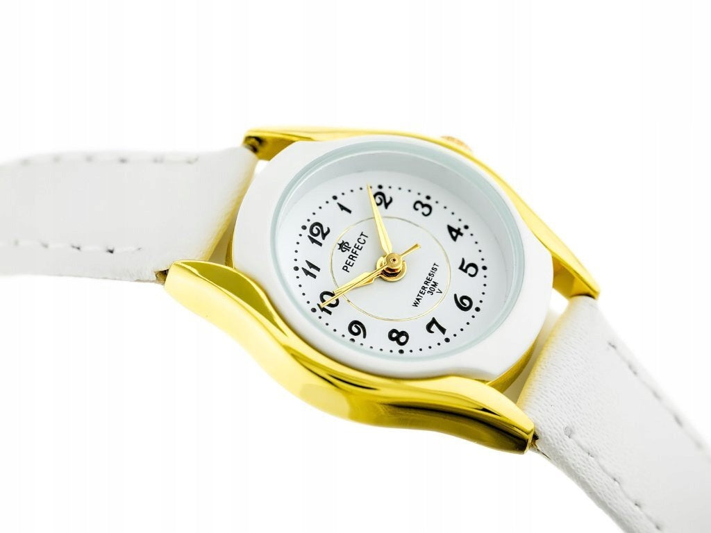 CHILDREN'S WATCH COMMUNION WHITE LEATHER STRAP WITH BOX PERFECT Functions waterproof