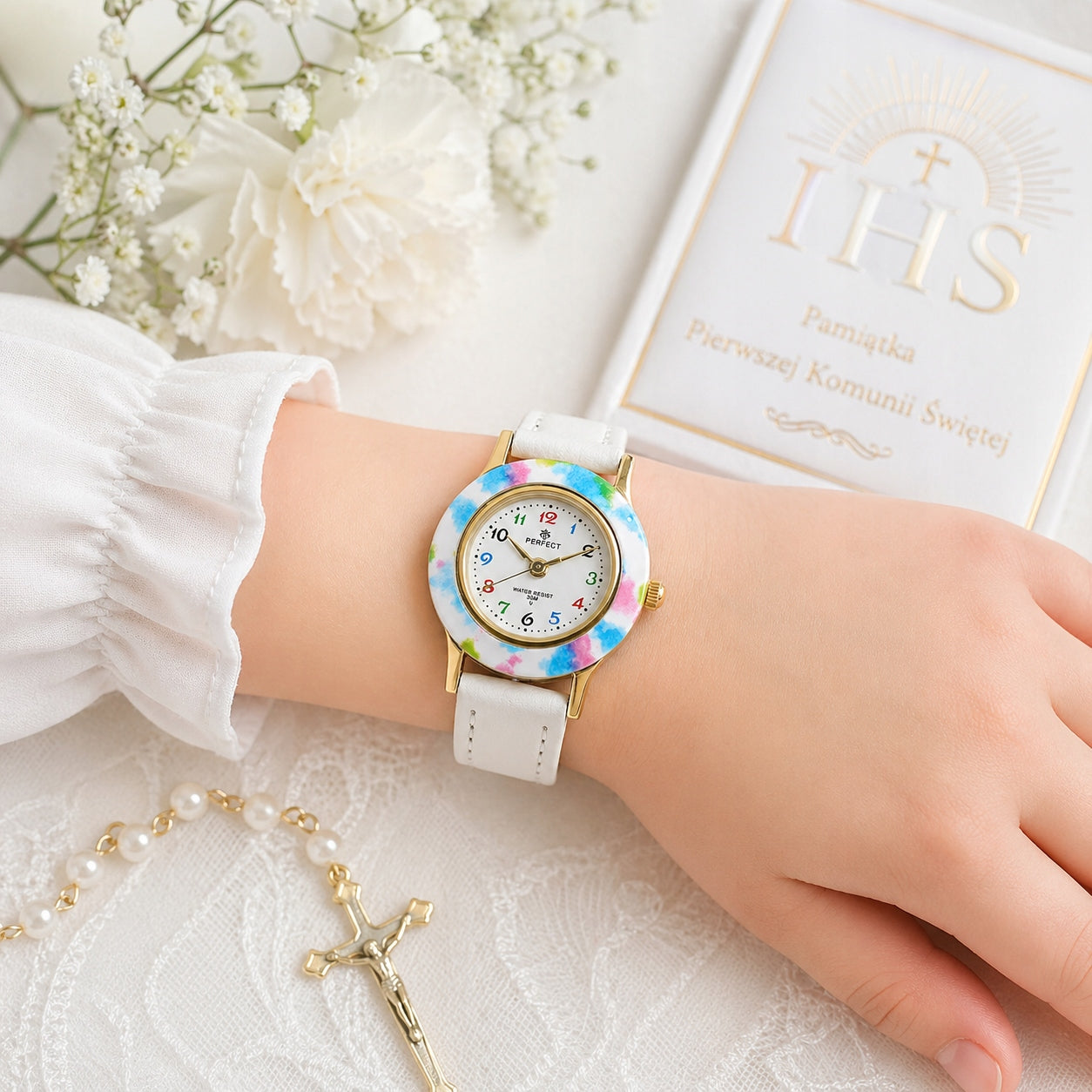 CHILDREN'S WATCH, FOR GIRLS FOR COMMUNION, BIRTHDAY, GIFT + FREEBIES Packaging status original