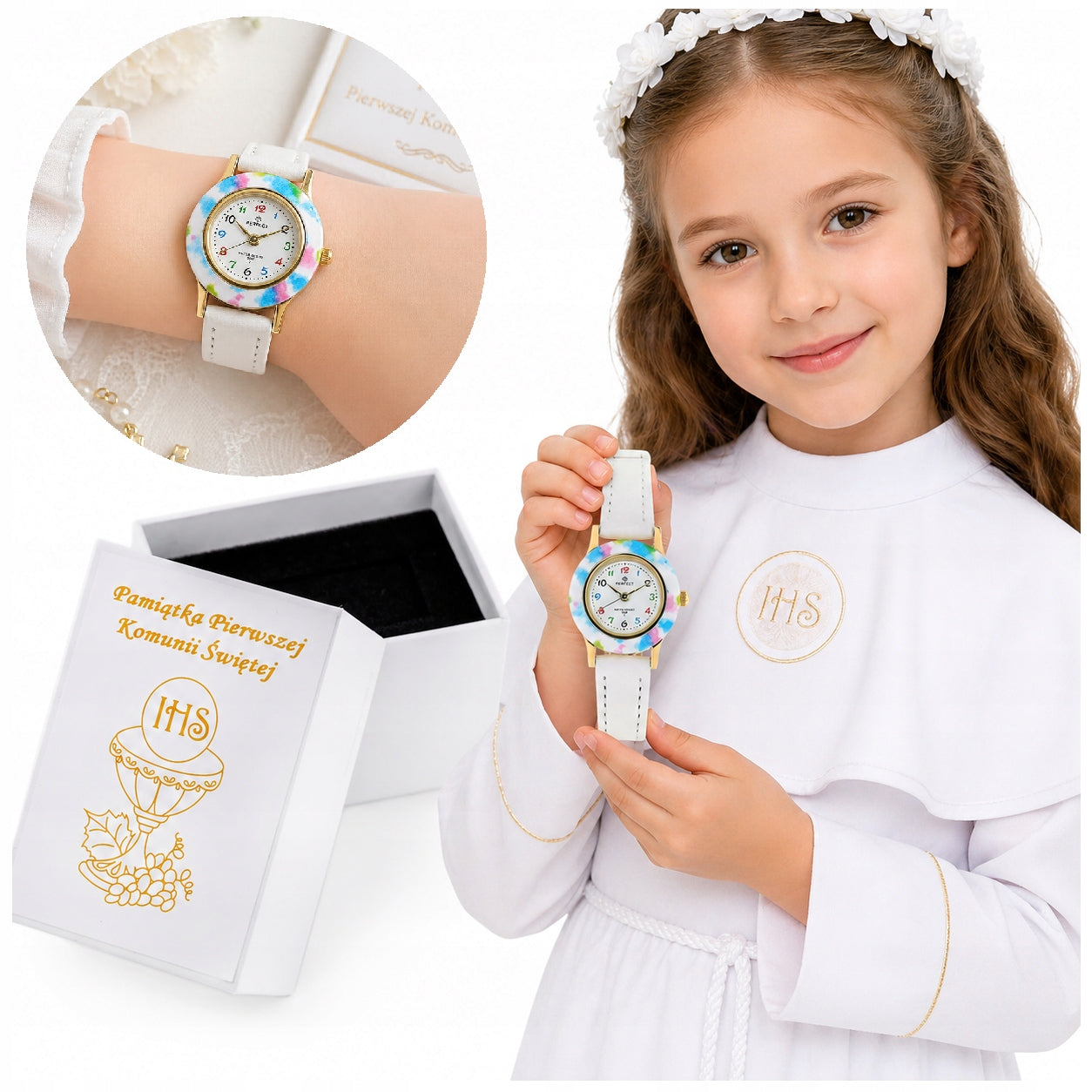 CHILDREN'S WATCH, FOR GIRLS FOR COMMUNION, BIRTHDAY, GIFT + FREEBIES