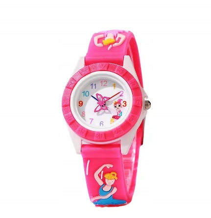 CHILDREN'S WATCH GIRLS ANALOGUE BUTTERFLY PINK 1599