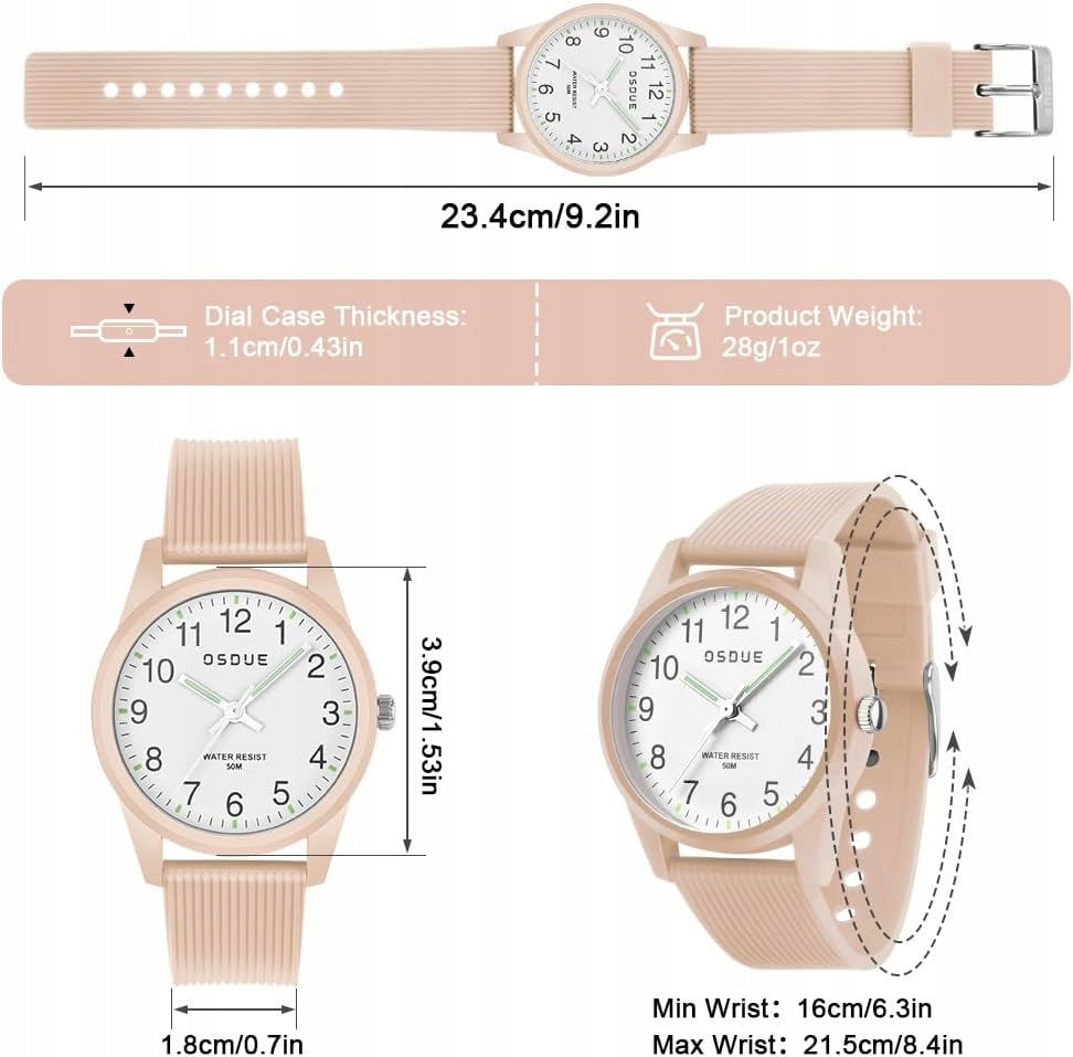 CHILDREN'S WATCH OSDUE 50M WATERPROOF ANALOG STRAP BEIGE 4-18 YEARS Brand no brand
